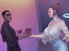 A voluptuous figure showcased in a..